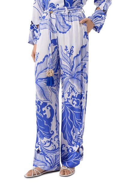 Брюки из вискозы POUPETTE ST BARTH синего цвета по цене 44750 руб., арт. WPFR26QVSRWE, фото 3 Брюки из вискозы POUPETTE ST BARTH, арт. WPFR26QVSRWE, фото 3