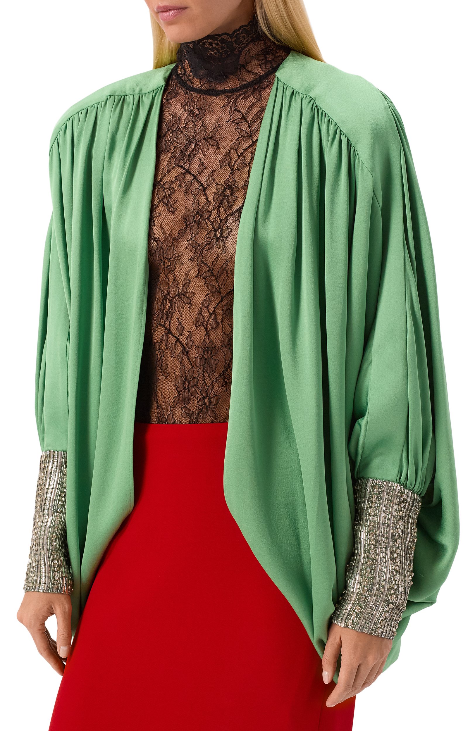 Накидка с отделкой пайетками и бисером VALENTINO, арт. 9B0CG590/9VQ, фото 6