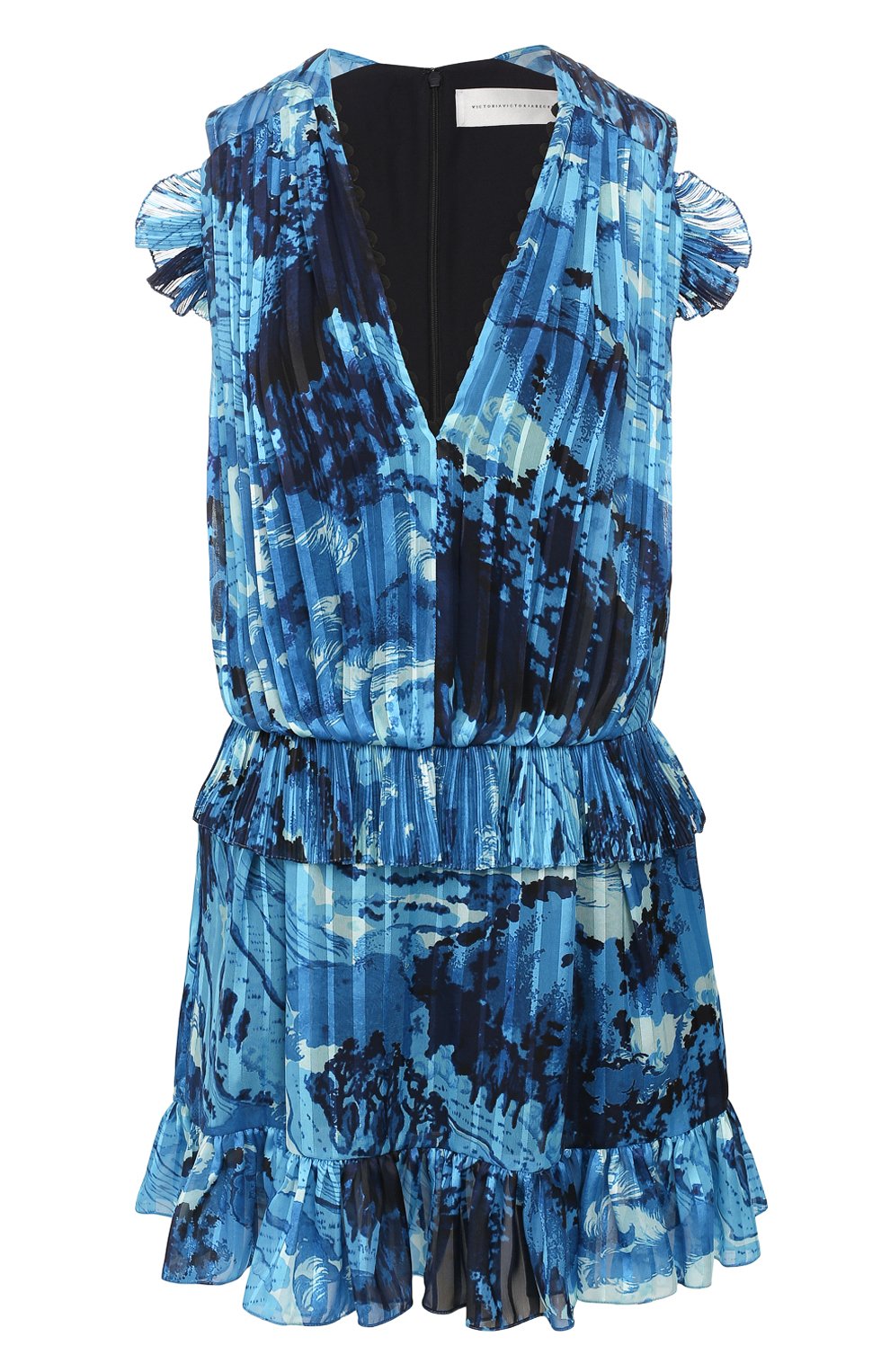 Платье с принтом VICTORIA, VICTORIA BECKHAM, арт. DRVV 642 SS19 PRINTED SATIN STRIPE, фото 1