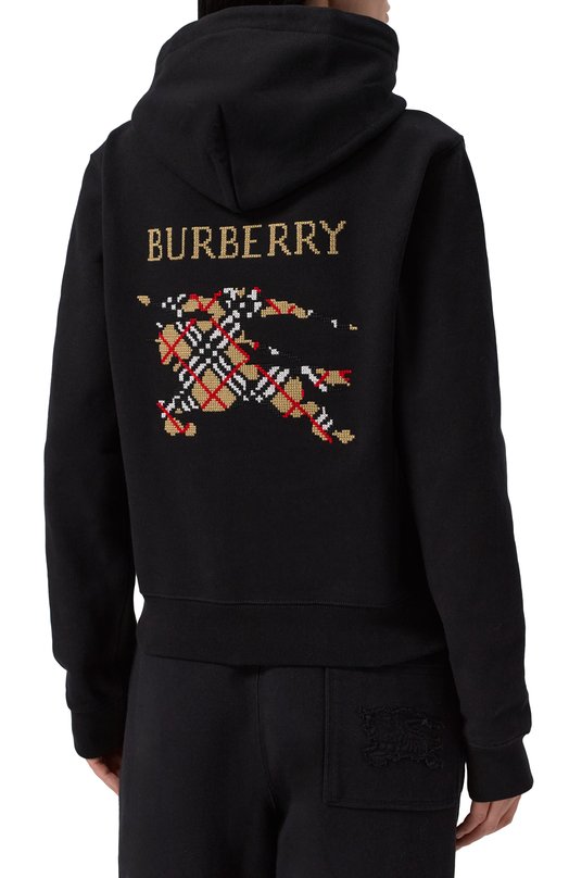 Хлопковое худи Burberry 8110966 Чёрный  8110966 Фото 4