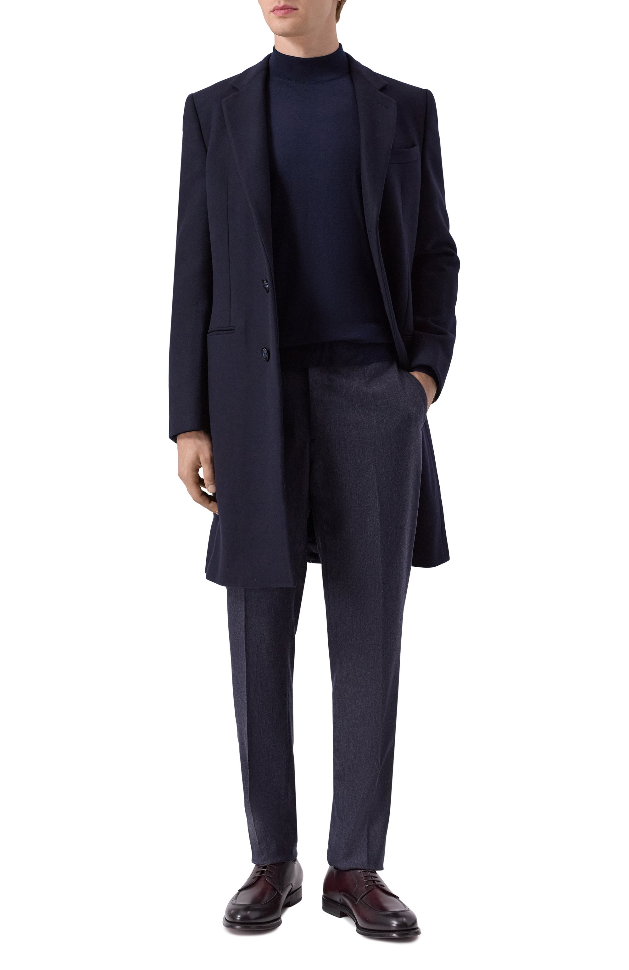 Шерстяные брюки BERWICH темно-синего цвета по цене 44000 руб., арт. GL0BE/FA1224X, фото 2 Шерстяные брюки BERWICH, арт. GL0BE/FA1224X, фото 2