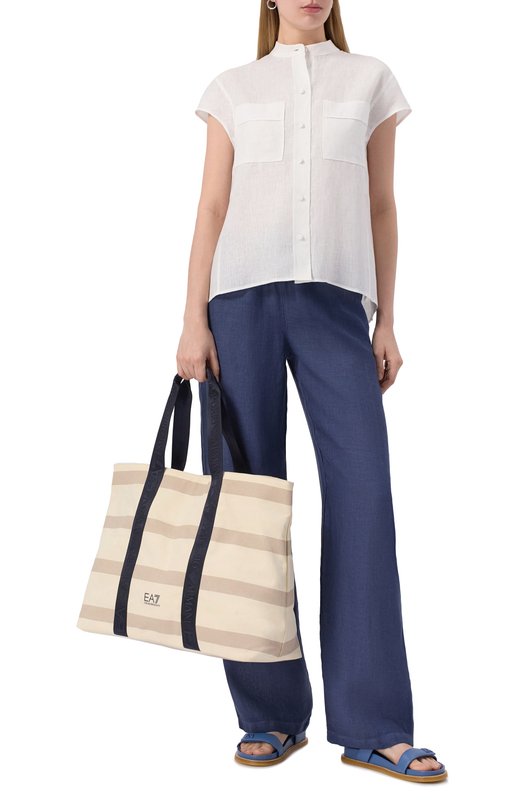 Кожаные шлепанцы Emporio Armani X3P778/XF271 Синий  X3P778/XF271 Фото 2