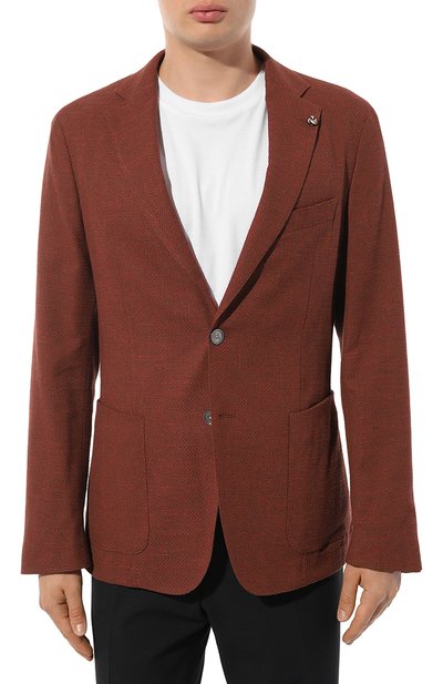 Пиджак из хлопка и вискозы BOSS коричневого цвета по цене 46800 руб., арт. 50497273, фото 3 Пиджак из хлопка и вискозы BOSS, арт. 50497273, фото 3