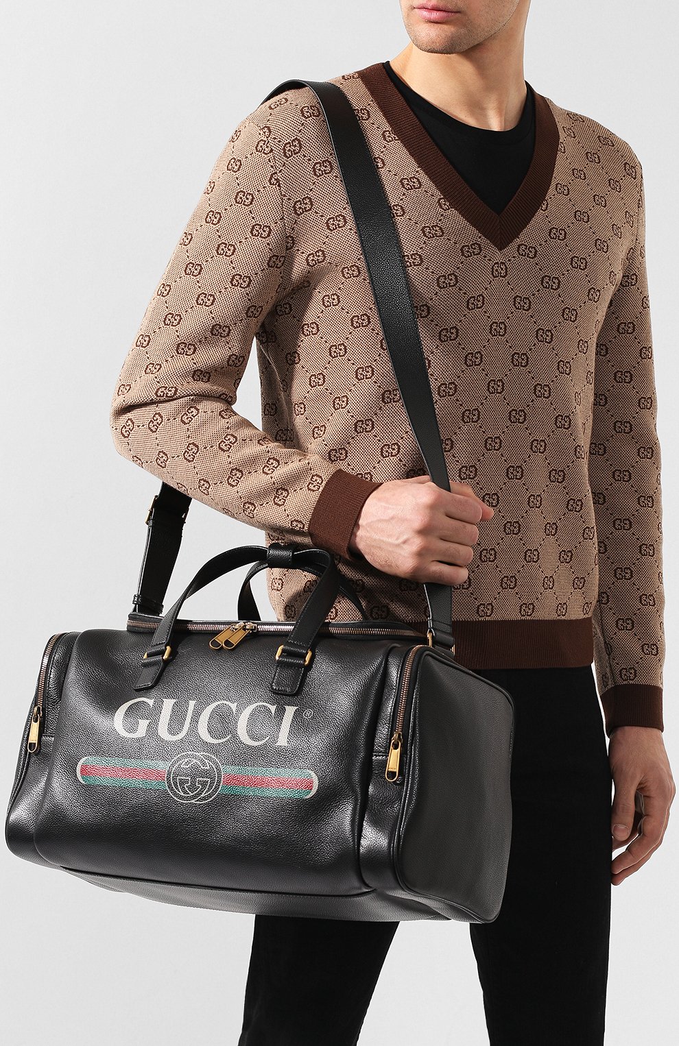 Кожаная дорожная сумка gucci print GUCCI, арт. 547838/0Y2AT, фото 5