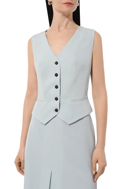 Шерстяной жилет NOBLE&BRULEE голубого цвета по цене 55000 руб., арт. NB70/2023/4, фото 3 Шерстяной жилет NOBLE&BRULEE, арт. NB70/2023/4, фото 3