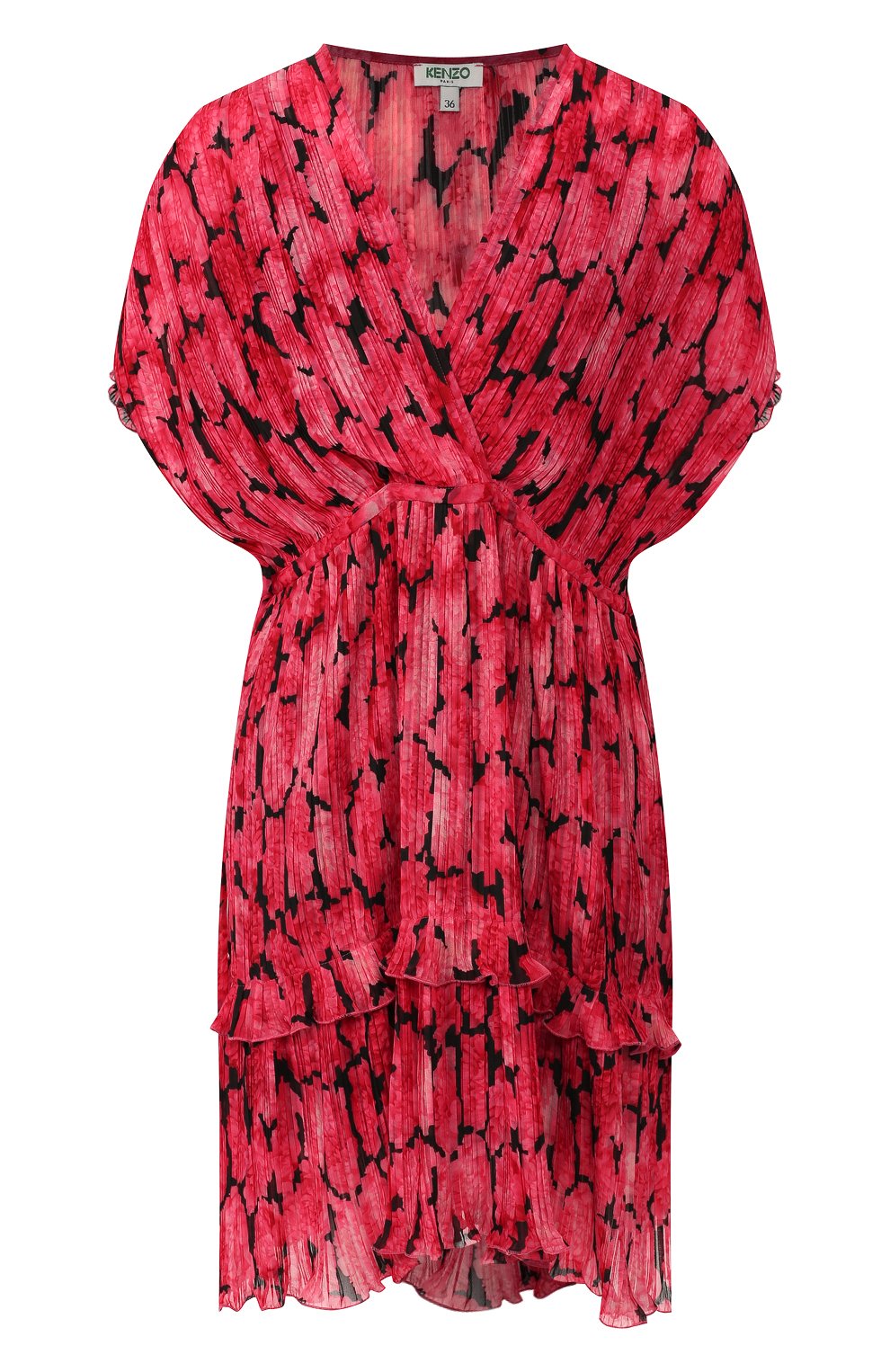 Платье с принтом KENZO фуксия цвета по цене 35600 руб., арт. F962R014151A, фото 1 Платье с принтом KENZO, арт. F962R014151A, фото 1