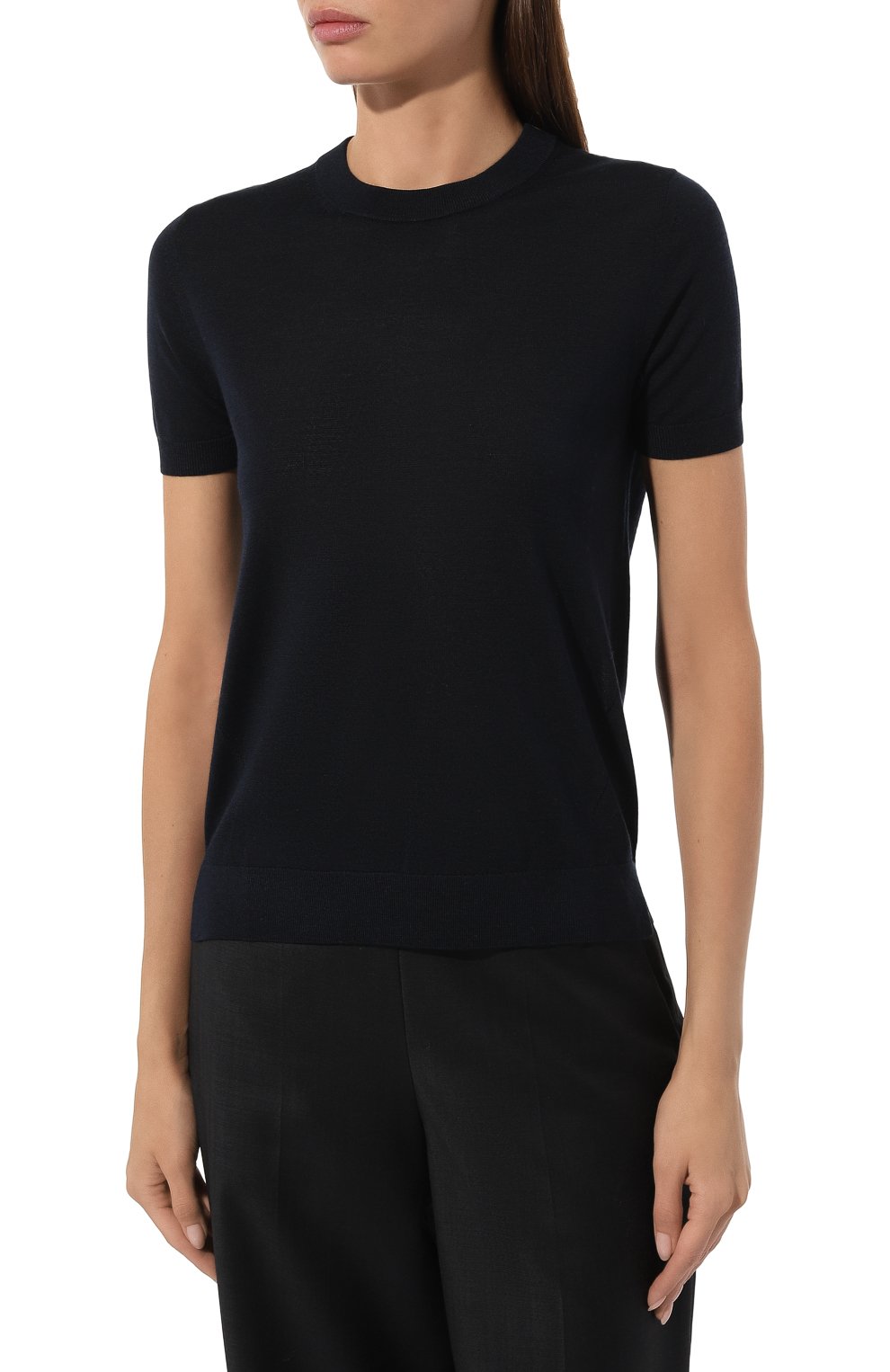 Шерстяной пуловер BOSS темно-синего цвета по цене 14650 руб., арт. 50492857, фото 3 Шерстяной пуловер BOSS, арт. 50492857, фото 3