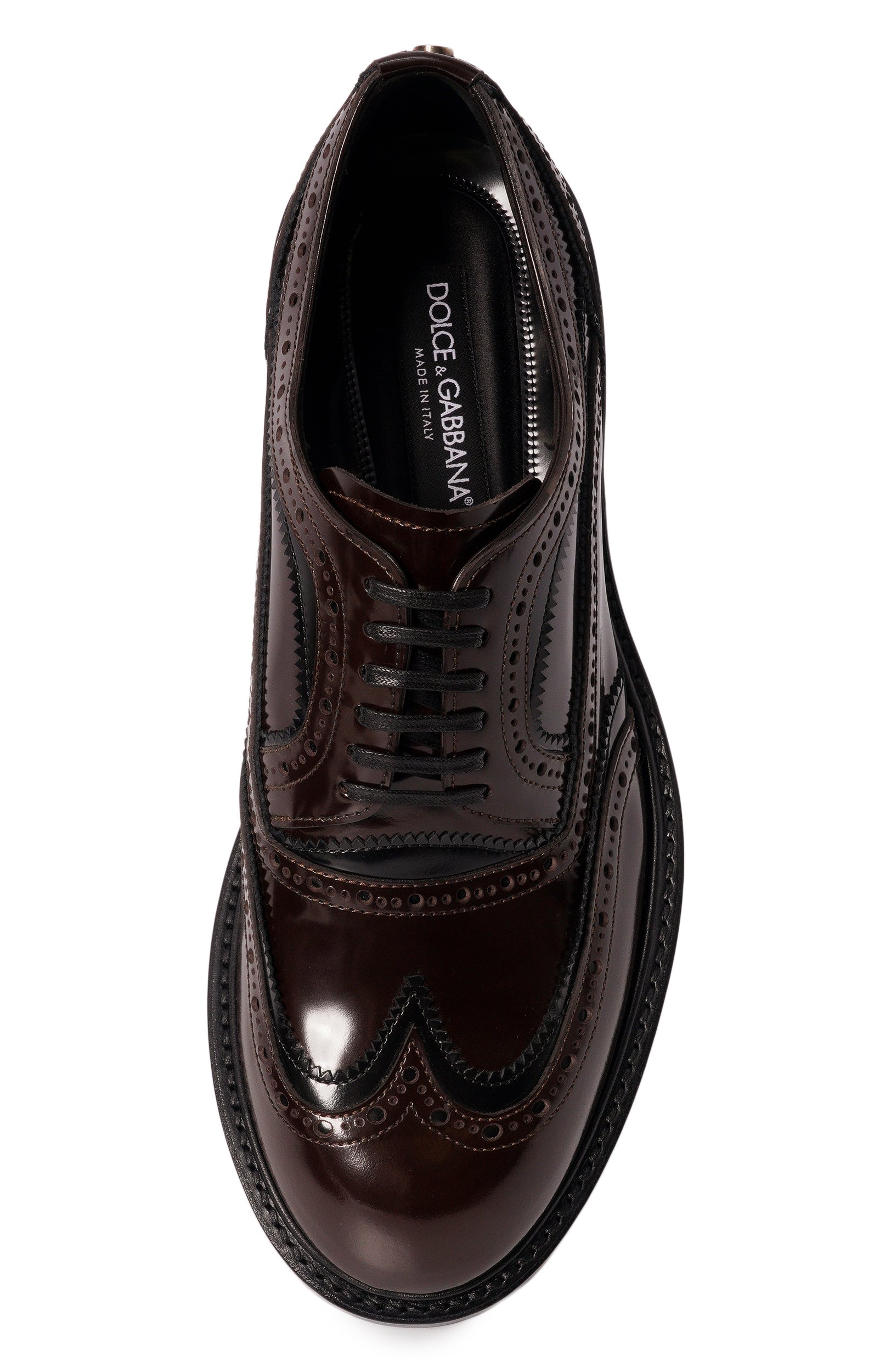 Кожаные дерби gonzaga DOLCE & GABBANA темно-коричневого цвета по цене 155000 руб., арт. A10922/A0792, фото 5 Кожаные дерби gonzaga DOLCE & GABBANA, арт. A10922/A0792, фото 5
