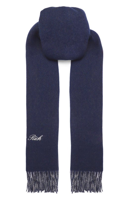 Шерстяной шарф Sporty and Rich AC08566326GY24 Синий AC08566326GY24