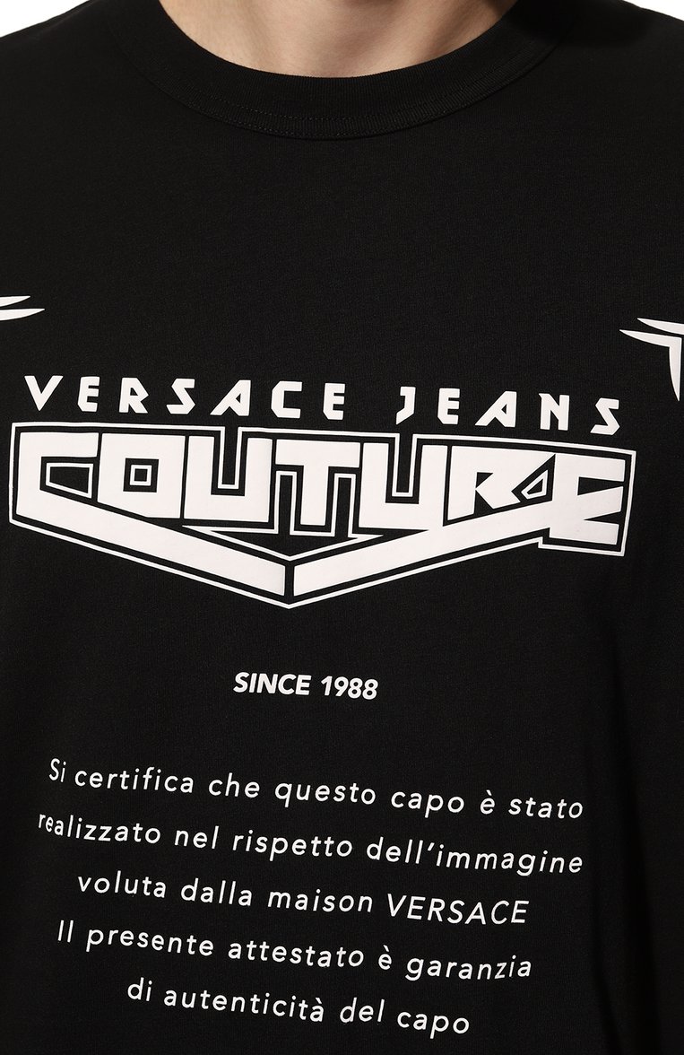 Хлопковая футболка VERSACE JEANS COUTURE, арт. 73GAHT29-73UP601 R SPACE WARRANTY/CJ000, фото 1