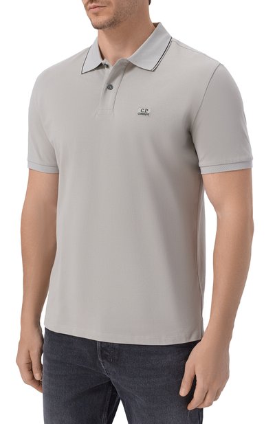 Хлопковое поло C.P. COMPANY серого цвета по цене 18550 руб., арт. 20CMPL722A/005263W, фото 3 Хлопковое поло C.P. COMPANY, арт. 20CMPL722A/005263W, фото 3