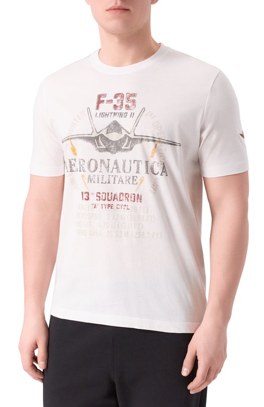 Хлопковая футболка Aeronautica Militare TS2536UJ00641 Белый  TS2536UJ00641 Фото 3