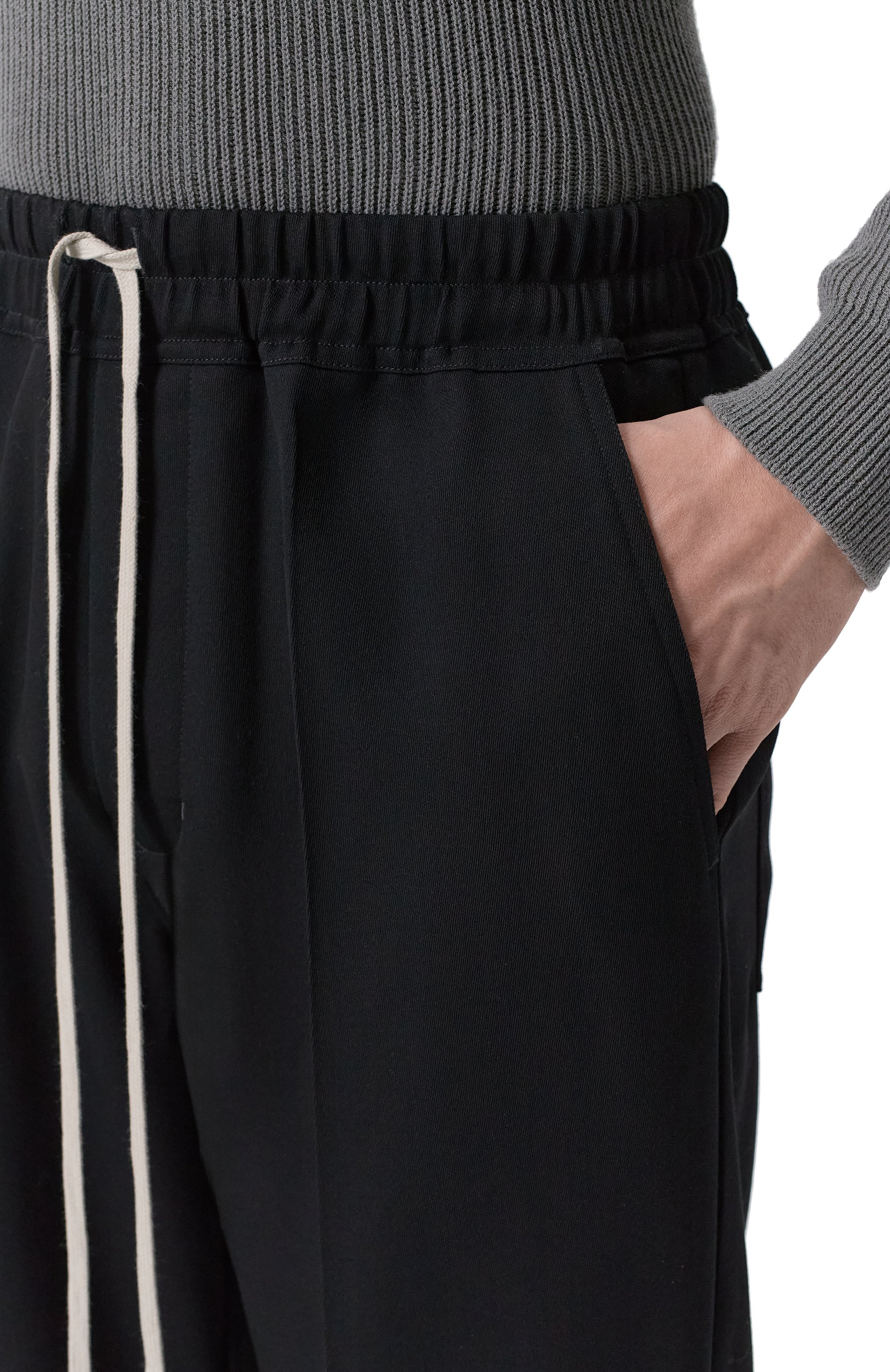 Шерстяные брюки RICK OWENS черного цвета по цене 108000 руб., арт. RU01F2378/WT, фото 5 Шерстяные брюки RICK OWENS, арт. RU01F2378/WT, фото 5