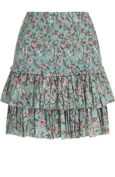 Женская хлопковая мини-юбка с принтом и оборками ISABEL MARANT ETOILE, арт. JU0753-18P025E/NA0MI