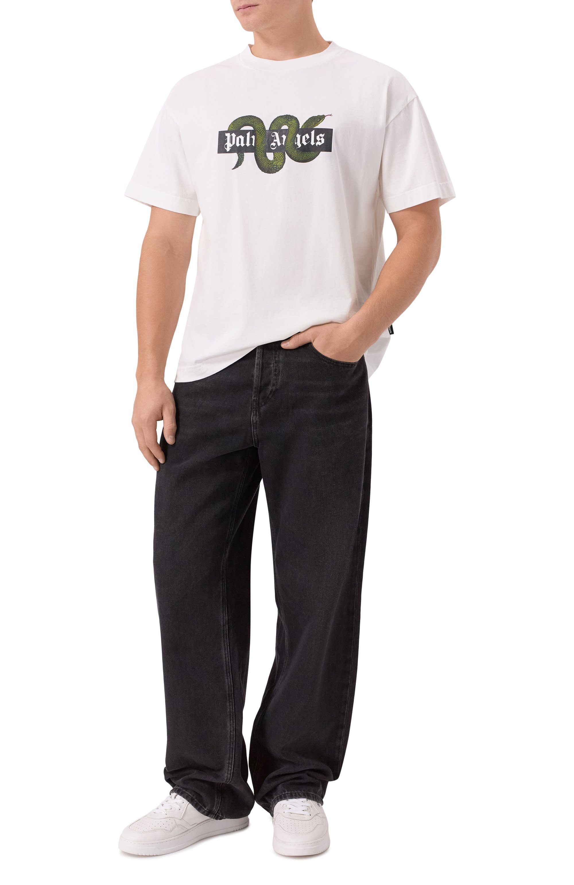 Хлопковая футболка PALM ANGELS, арт. PMAA109F25JER008, фото 2