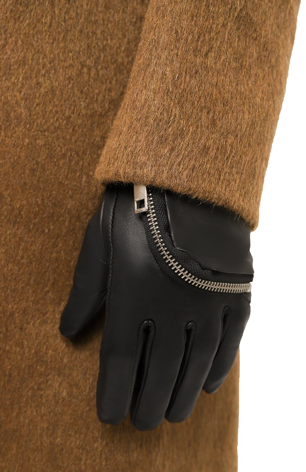 Кожаные перчатки DIESEL черного цвета по цене 16650 руб., арт. A01463/0KAZL, фото 2 Кожаные перчатки DIESEL, арт. A01463/0KAZL, фото 2
