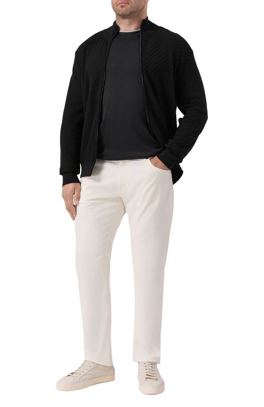 Футболка из шелка и хлопка Brunello Cucinelli MH8367427 Чёрный  MH8367427 Фото 2