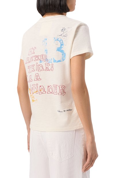 Хлопковая футболка MOTHER белого цвета по цене 21750 руб., арт. 8621-601/N, фото 4 Хлопковая футболка MOTHER, арт. 8621-601/N, фото 4