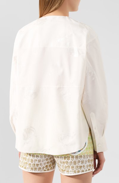 Блузка из смеси хлопка и шелка LANVIN кремового цвета по цене 86300 руб., арт. RW-T0619I-4311-P20, фото 4 Блузка из смеси хлопка и шелка LANVIN, арт. RW-T0619I-4311-P20, фото 4