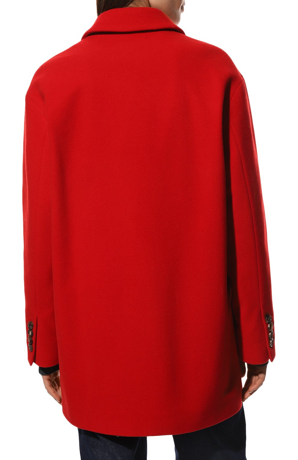 Шерстяное полупальто OLOLOL красного цвета по цене 79000 руб., арт. OLCT004/2376.615/S22, фото 4 Шерстяное полупальто OLOLOL, арт. OLCT004/2376.615/S22, фото 4