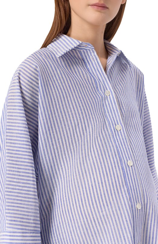 Рубашка изо льна и хлопка Pietro Brunelli CA2514/LI0028 Голубой  CA2514/LI0028 Фото 5