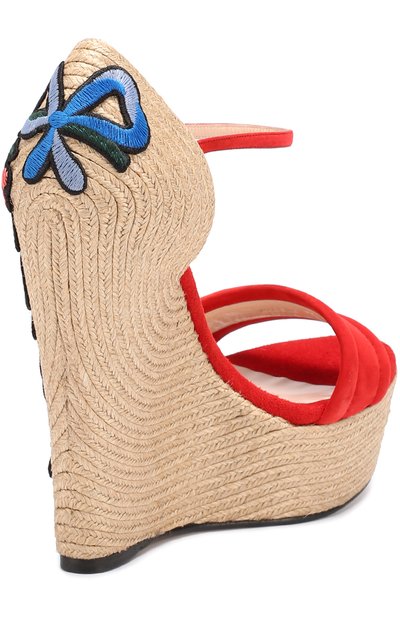 Замшевые босоножки barbette на танкетке с нашивками GUCCI, арт. 454303/C2000, фото 4