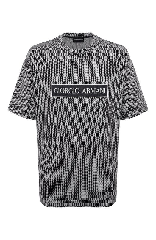 Хлопковая футболка Giorgio Armani GM000315/AF12174 Чёрно-белый GM000315/AF12174