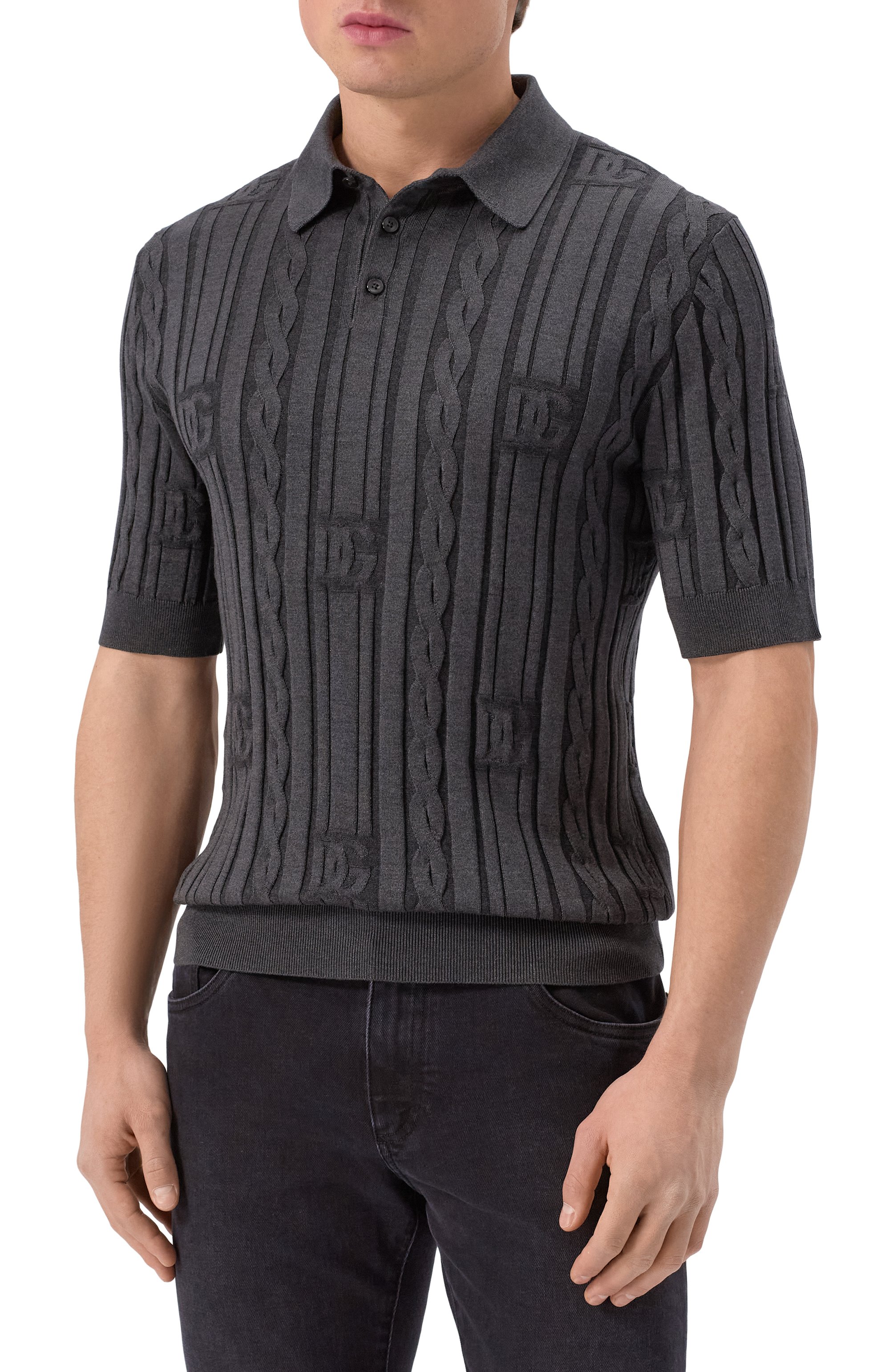 Поло из шелка и хлопка DOLCE & GABBANA, арт. GXZ02T/JFMKS, фото 3