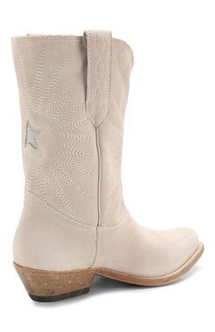 Женские замшевые сапоги wish star GOLDEN GOOSE DELUXE BRAND бежевого цвета, арт. G36WS781.B8 | Фото 4 (Каблук тип: Устойчивый; Каблук высота: Низкий; Материал внутренний: Натуральная кожа; Подошва: Плоская; Высота голенища: Низкие; Женское Кросс-КТ: Без шнуровки-ботинки, Казаки-сапоги; Материал внешний: Замша, Натуральная кожа; Материал утеплителя: Без утеплителя; Материал сплава: Проставлено; Драгоценные камни: Проставлено)