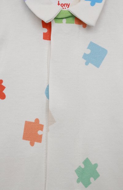 Хлопковый песочник TONY TOTS белого цвета по цене 3890 руб., арт. RO001LP, фото 3 Хлопковый песочник TONY TOTS, арт. RO001LP, фото 3