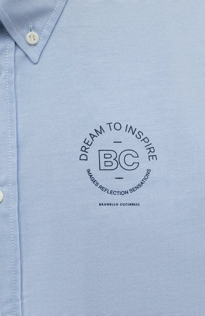 Хлопковая рубашка BRUNELLO CUCINELLI, арт. BS673C303C, фото 3