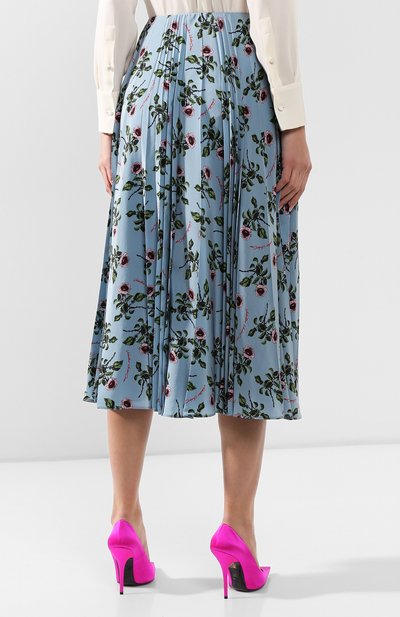 Шелковая юбка VALENTINO голубого цвета по цене 239500 руб., арт. SB0RA5584W5, фото 4 Шелковая юбка VALENTINO, арт. SB0RA5584W5, фото 4