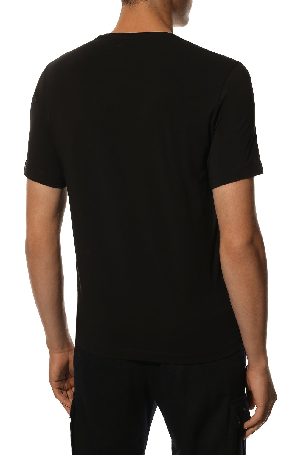 Хлопковая футболка CORNELIANI черного цвета по цене 18850 руб., арт. 90G574-2825031/00, фото 4 Хлопковая футболка CORNELIANI, арт. 90G574-2825031/00, фото 4
