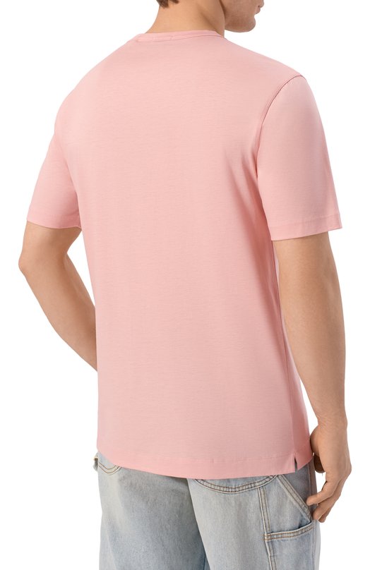 Футболка из лиоцелла и хлопка BOSS 50513674 Розовый  50513674 Фото 4