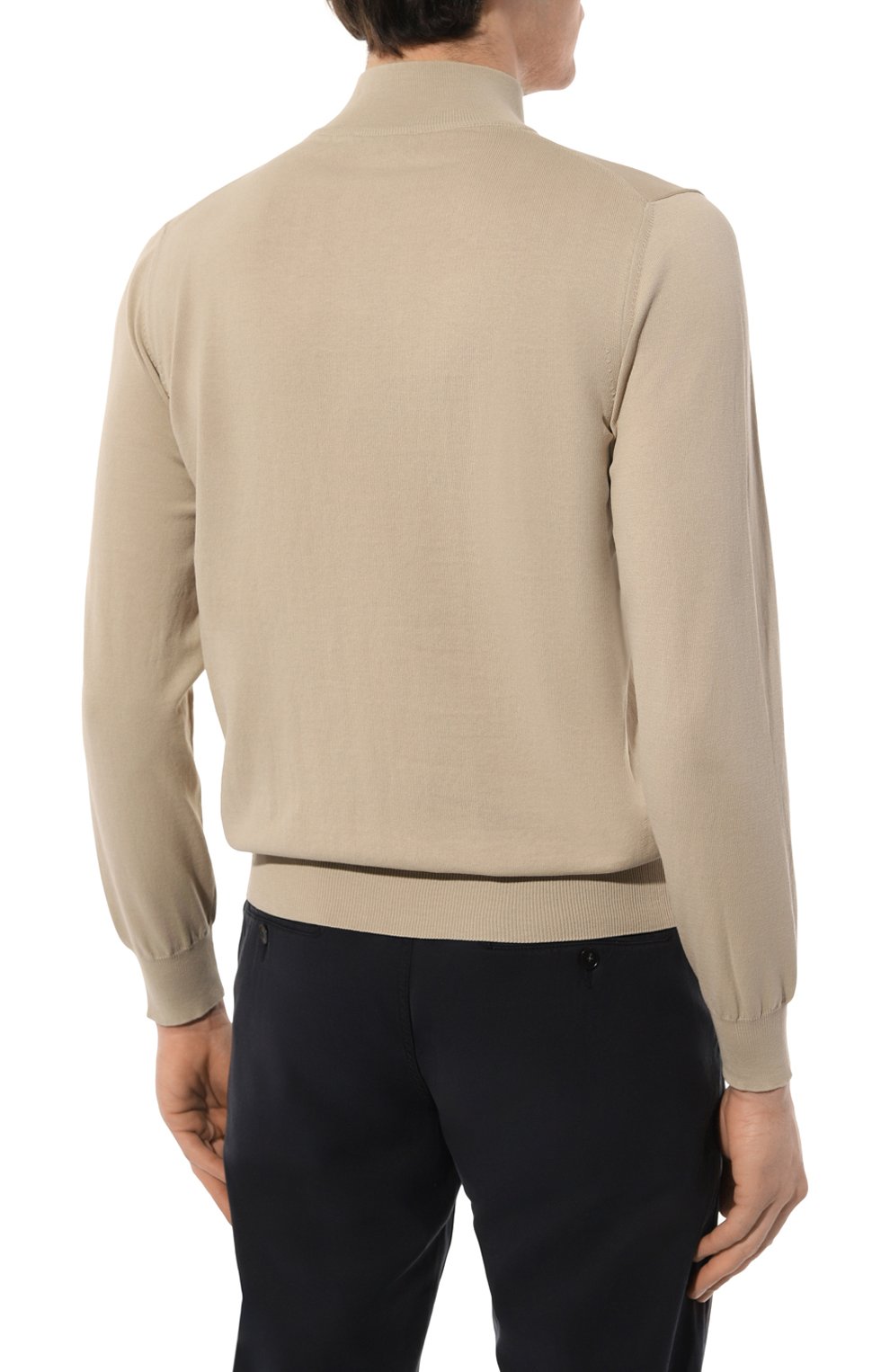 Хлопковый джемпер CANALI бежевого цвета по цене 43250 руб., арт. C0015/MK00145, фото 4 Хлопковый джемпер CANALI, арт. C0015/MK00145, фото 4