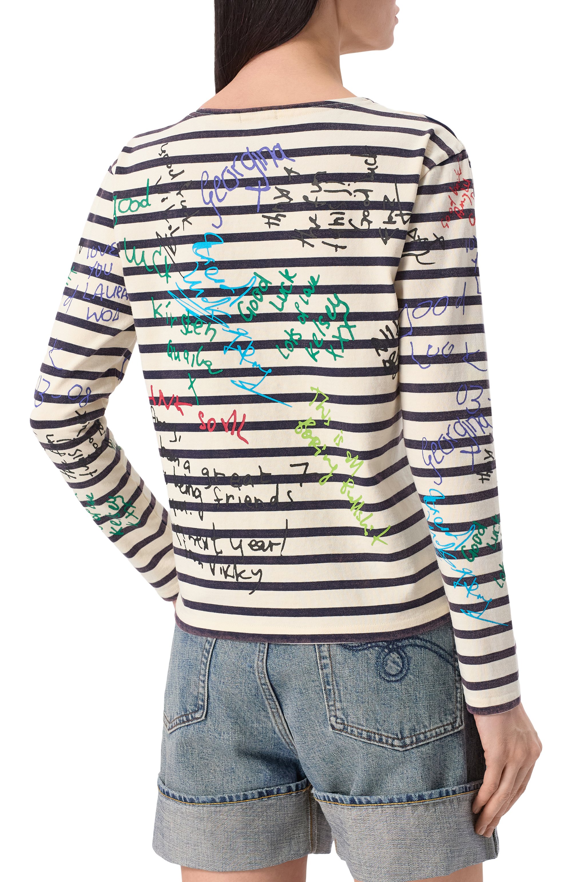 Хлопковый лонгслив R13, арт. R13W3061-001BK, фото 4