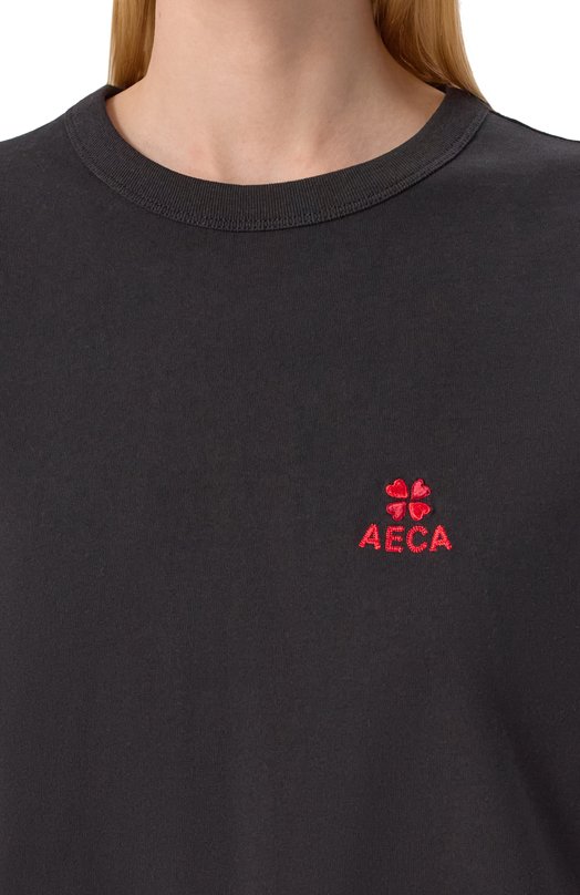 Хлопковая футболка AECA WHITE AWCMSSBDTTSST010C0.BLACK (S) Чёрный  AWCMSSBDTTSST010C0.BLACK (S) Фото 5