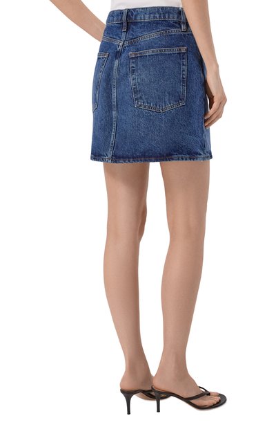 Джинсовая юбка the high FRAME DENIM синего цвета по цене 42850 руб., арт. 5010210/THE HIGH MINI, фото 4 Джинсовая юбка the high FRAME DENIM, арт. 5010210/THE HIGH MINI, фото 4