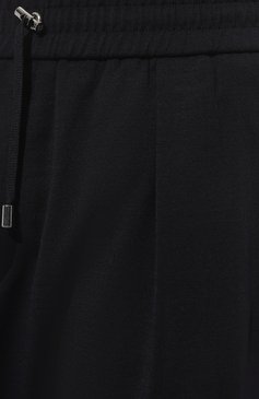 Мужские брюки из шерсти и кашемира BALMAIN темно-синего цвета, арт. AH1PK005JF27 | Фото 5 (Материал внешний: Шерсть; Длина (брюки, джинсы): Укороченные; Случай: Повседневный; Стили: Кэжуэл)