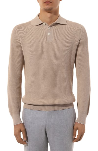 Хлопковое поло BRUNELLO CUCINELLI бежевого цвета по цене 169000 руб., арт. M29400105, фото 3 Хлопковое поло BRUNELLO CUCINELLI, арт. M29400105, фото 3