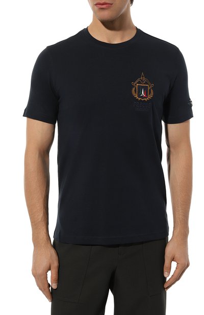 Хлопковая футболка AERONAUTICA MILITARE темно-синего цвета по цене 8275 руб., арт. 232/TS2155J538, фото 3 Хлопковая футболка AERONAUTICA MILITARE, арт. 232/TS2155J538, фото 3