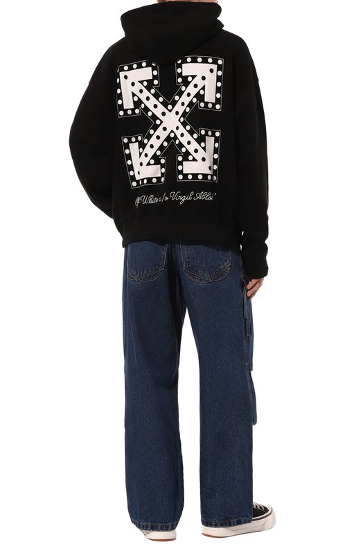 Хлопковое худи Off-White 0MBB085W24FLE004 Чёрный  0MBB085W24FLE004 Фото 2