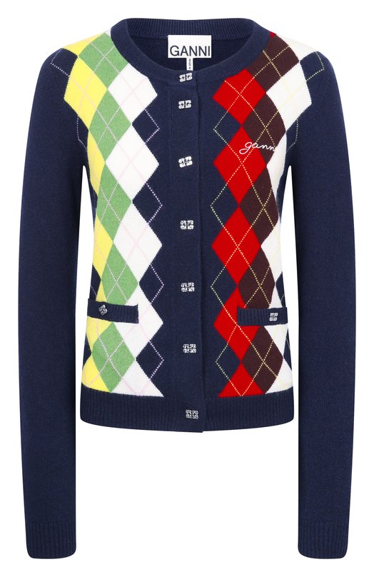 Кардиган из шерсти и кашемира Ganni A1070055 Разноцветный A1070055