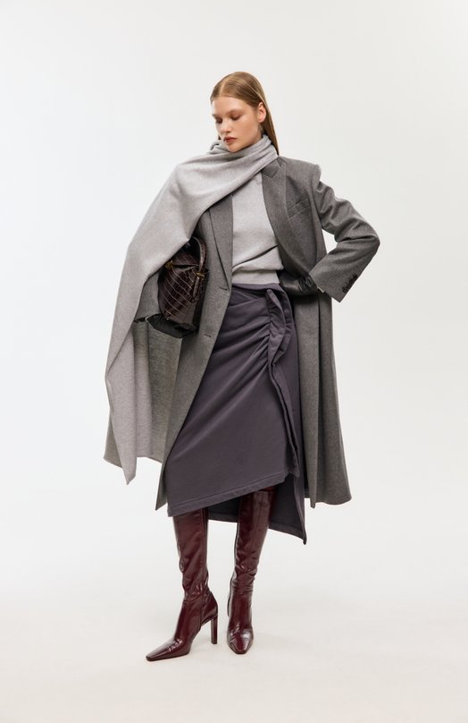 Хлопковая юбка Dries Van Noten 011140-2611-803 Серый  011140-2611-803 Фото 6