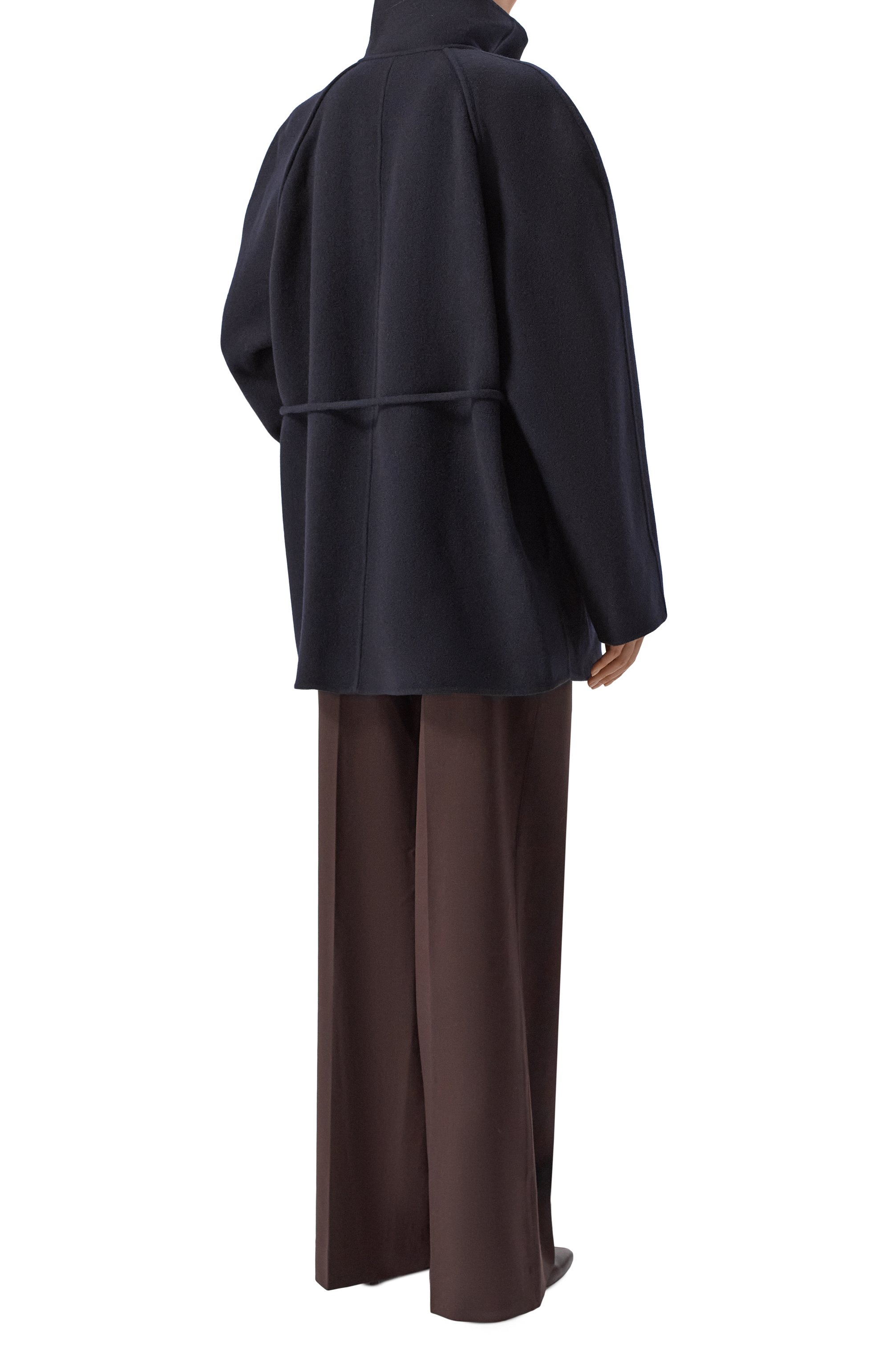 Шерстяное полупальто LE17SEPTEMBRE темно-синего цвета по цене 96650 руб., арт. LS2579CT003ENA, фото 4 Шерстяное полупальто LE17SEPTEMBRE, арт. LS2579CT003ENA, фото 4