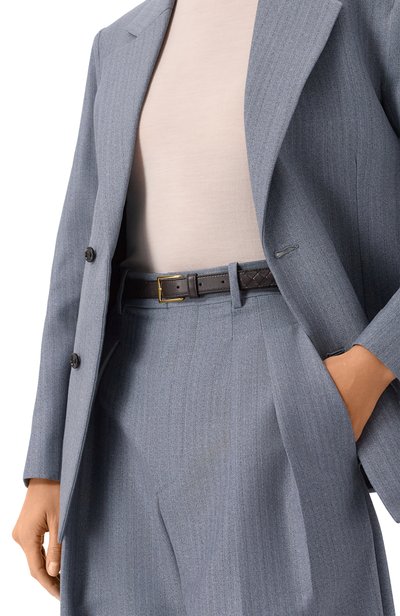 Кожаный ремень BOTTEGA VENETA темно-коричневого цвета по цене 88650 руб., арт. 871643/V0HW5, фото 2 Кожаный ремень BOTTEGA VENETA, арт. 871643/V0HW5, фото 2