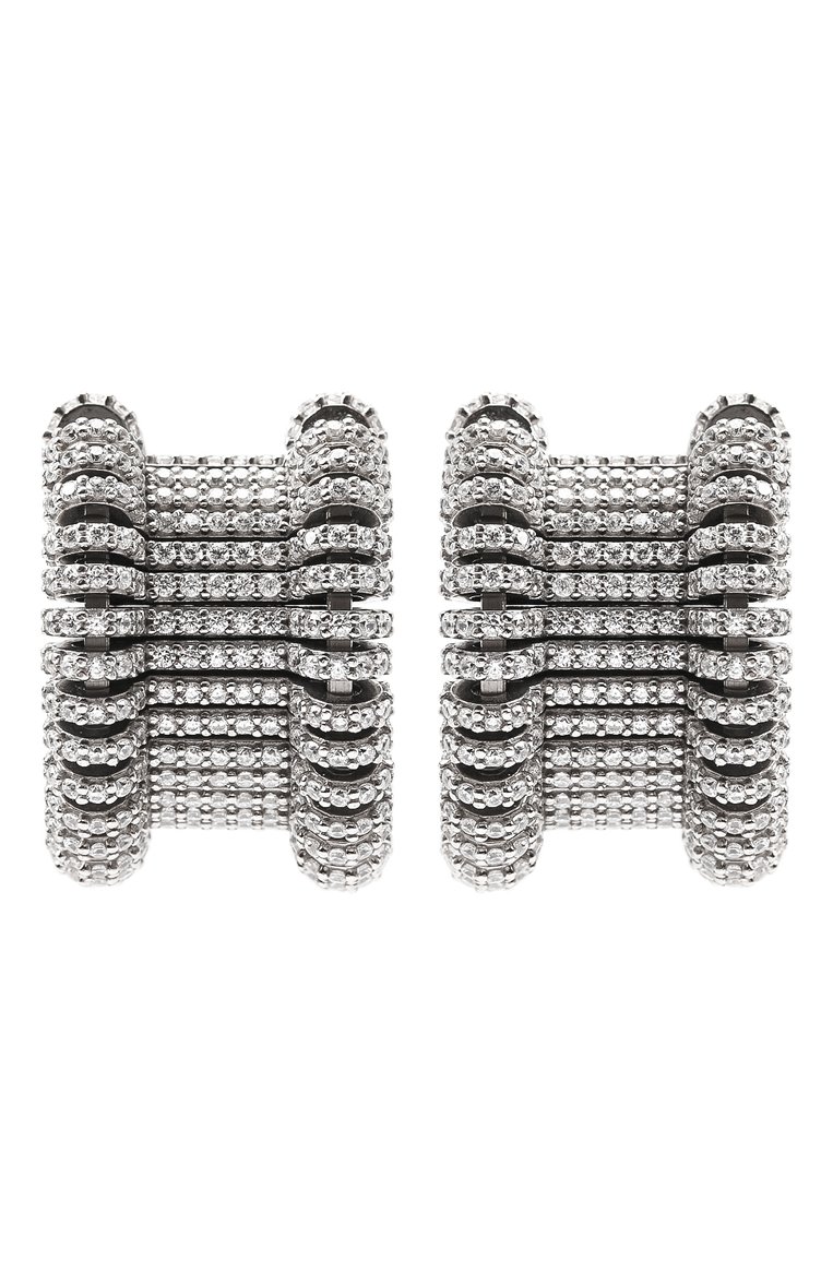 Женские серьги BOTTEGA VENETA серебряного цвета, арт. 682360/VL919 | Фото 1 (Материал: Серебро; Региональные ограничения белый список (Axapta Mercury): Не проставлено; Нос: Не проставлено)