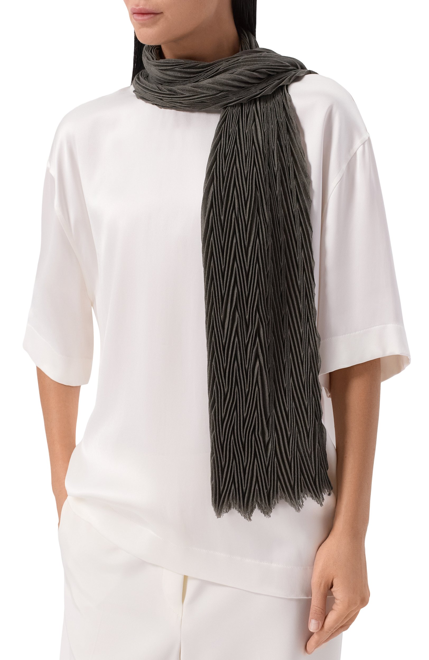 Шарф из шерсти и шелка GIORGIO ARMANI, арт. GW004174/AF29280, фото 2