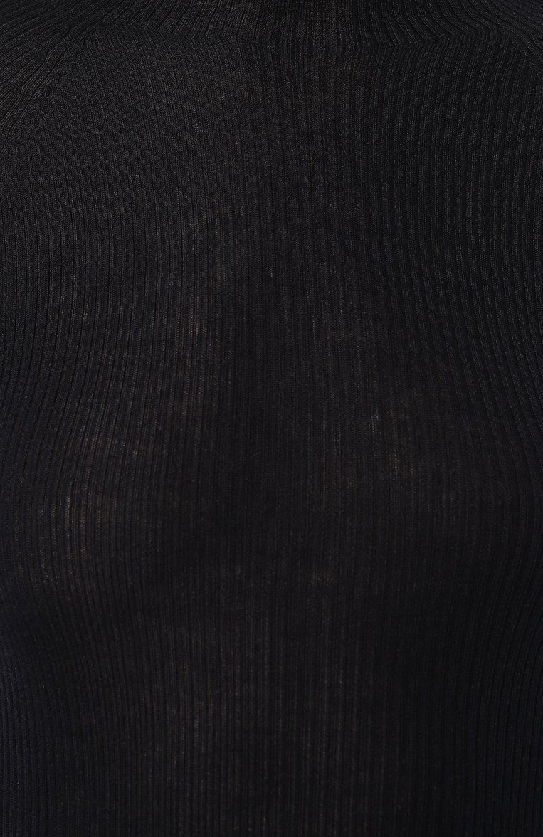 Женский пуловер из кашемира и шелка SASUPHI темно-синего цвета, арт. W23615/JA | Фото 5 (Материал внешний: Шерсть, Шелк, Кашемир; Рукава: Короткие; Длина (для топов): Стандартные; Материал сплава: Проставлено; Женское Кросс-КТ: Пуловер-одежда; Драгоценные камни: Проставлено; Стили: Кэжуэл)
