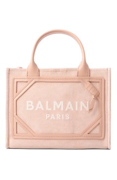 Женская сумка b-army small BALMAIN светло-розового цвета, арт. EN1FE900/LDCY | Фото 1 (Ремень/цепочка: На ремешке; Материал: Натуральная кожа, Натуральная замша; Драгоценные камни: Проставлено; Материал сплава: Проставлено; Размер: small)